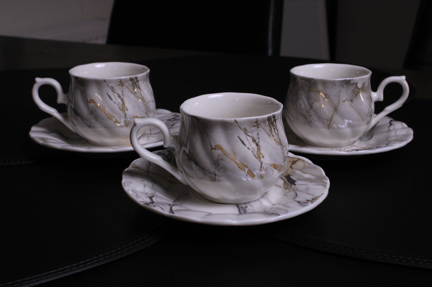 Marmor Pure – Enkla och Stilrena Kaffekoppar Små - 12 Delar Set