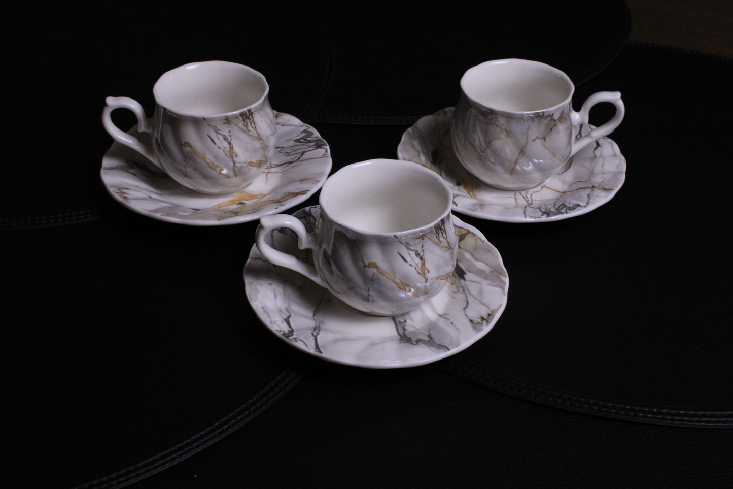 Marmor Pure – Enkla och Stilrena Kaffekoppar Små - 12 Delar Set