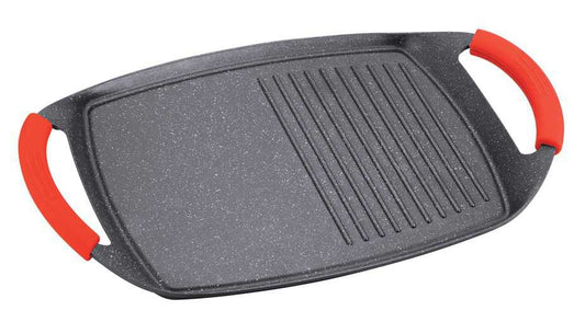 Grillplatta 37 cm – marmorbeläggning & avtagbara handtag