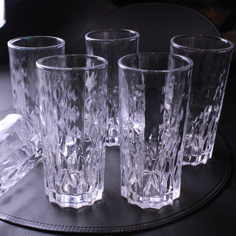 Set med 6 Höga Glas – Kristallinspirerad Design